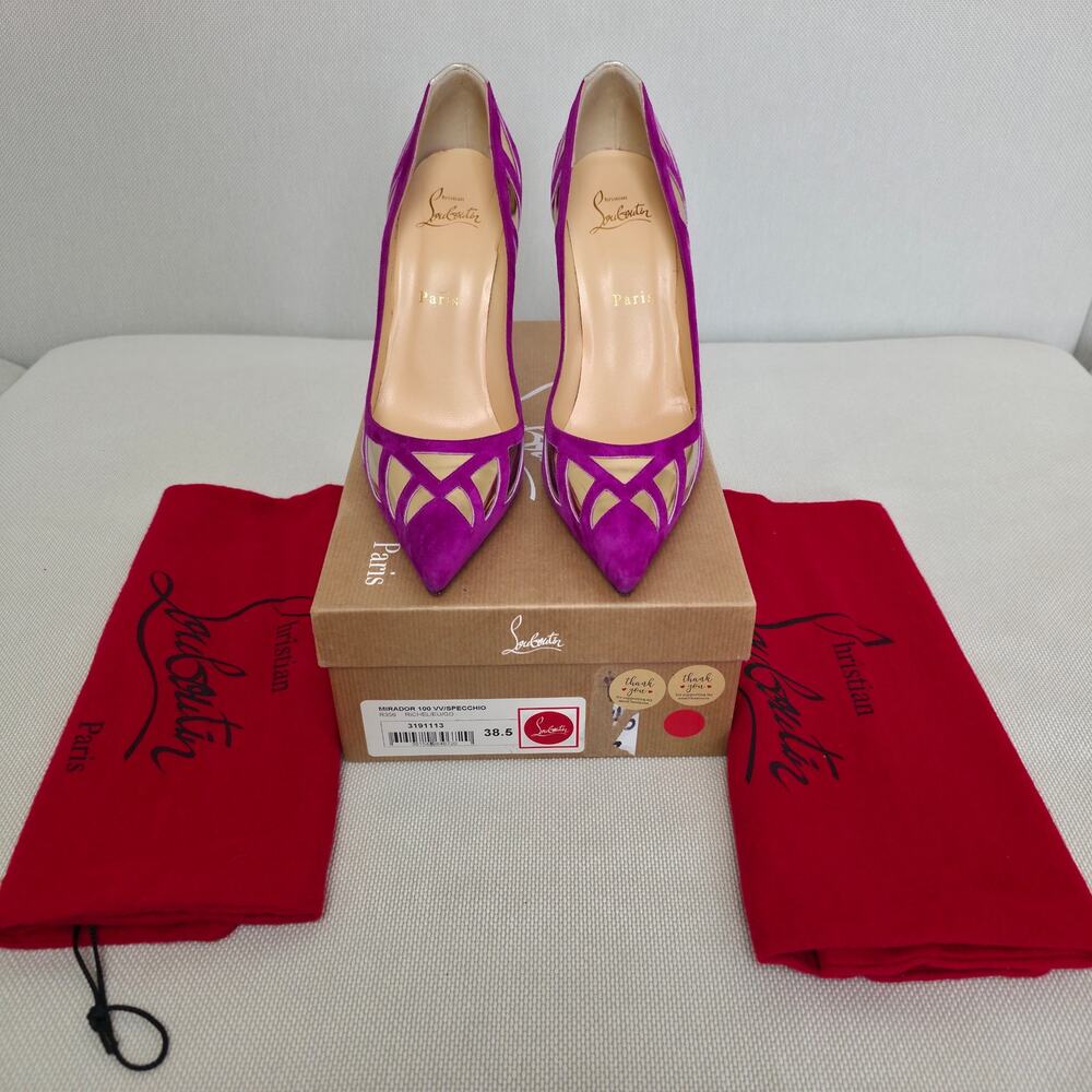 Christian Louboutin Suede Cutout Mirador Pumps Size 8.5 US / 38.5 EU